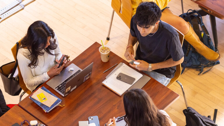 Students studying in The Paresky Center