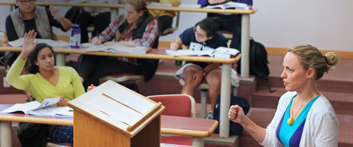 Nicole Mellow leading a classroom