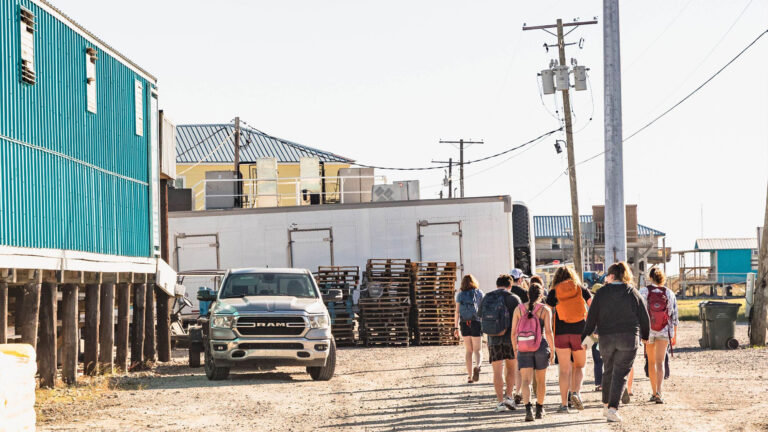Students walking during the CaOS Climate and Community Leaders program