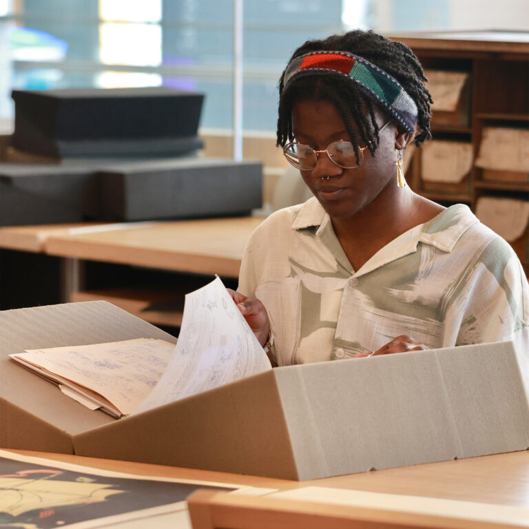 A student reading in a Winter Study class