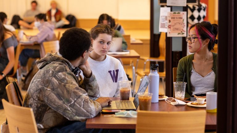 Students studying together in the Paresky Center