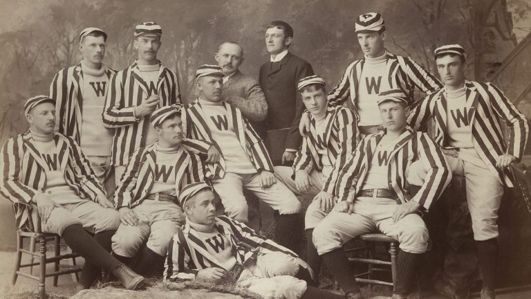 Archival photo of Williams baseball players from the early 1900s