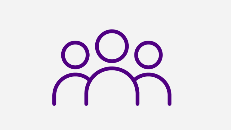 An icon representing three people
