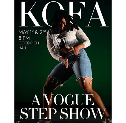 A dancer mid-step, cover image for Sankofa: A Vogue Spring Step Show