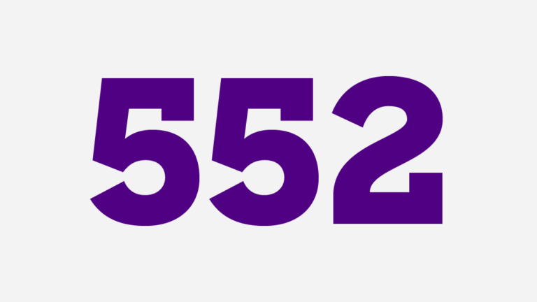 Graphic displaying the number 552