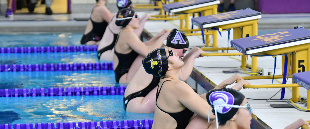 Swimmers ready to start a race