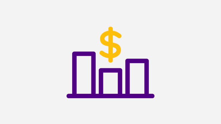 bar graph and dollar sign