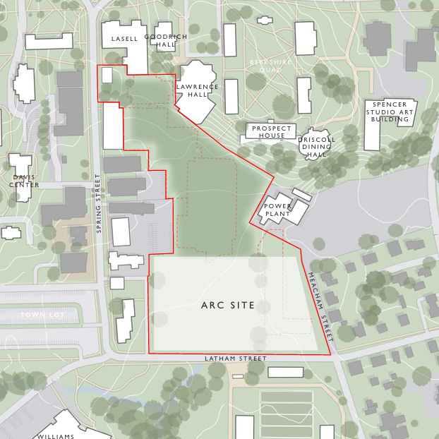 Map of arc site between rte 2 and Latham Street